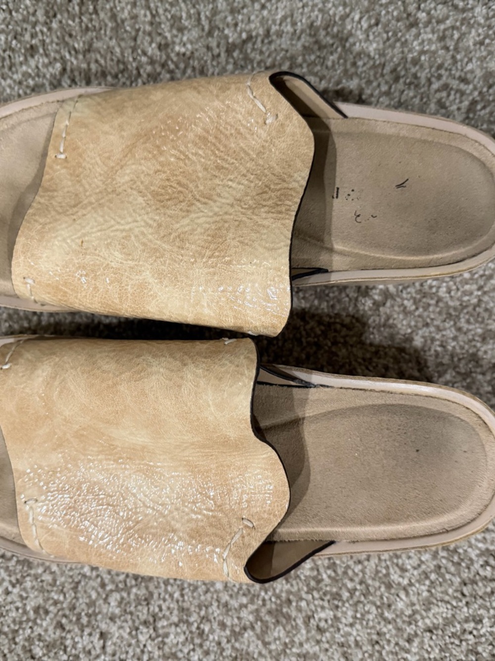 Naked Feet Tan Slide Sandals